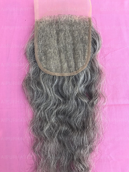 Raw Indian Grey Hair Closure