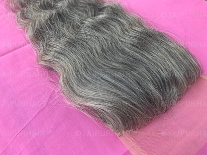 Raw Indian Grey Hair Closure