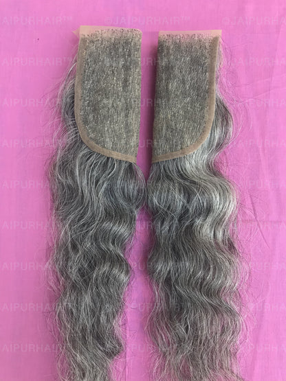 Raw Indian Grey Hair Closure